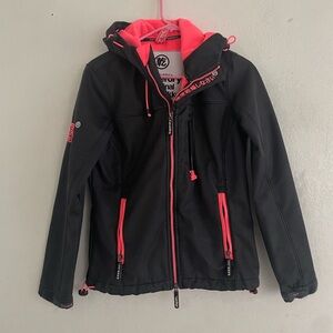 Superdry Windtrekker Jacket in Pink and Dark Gray